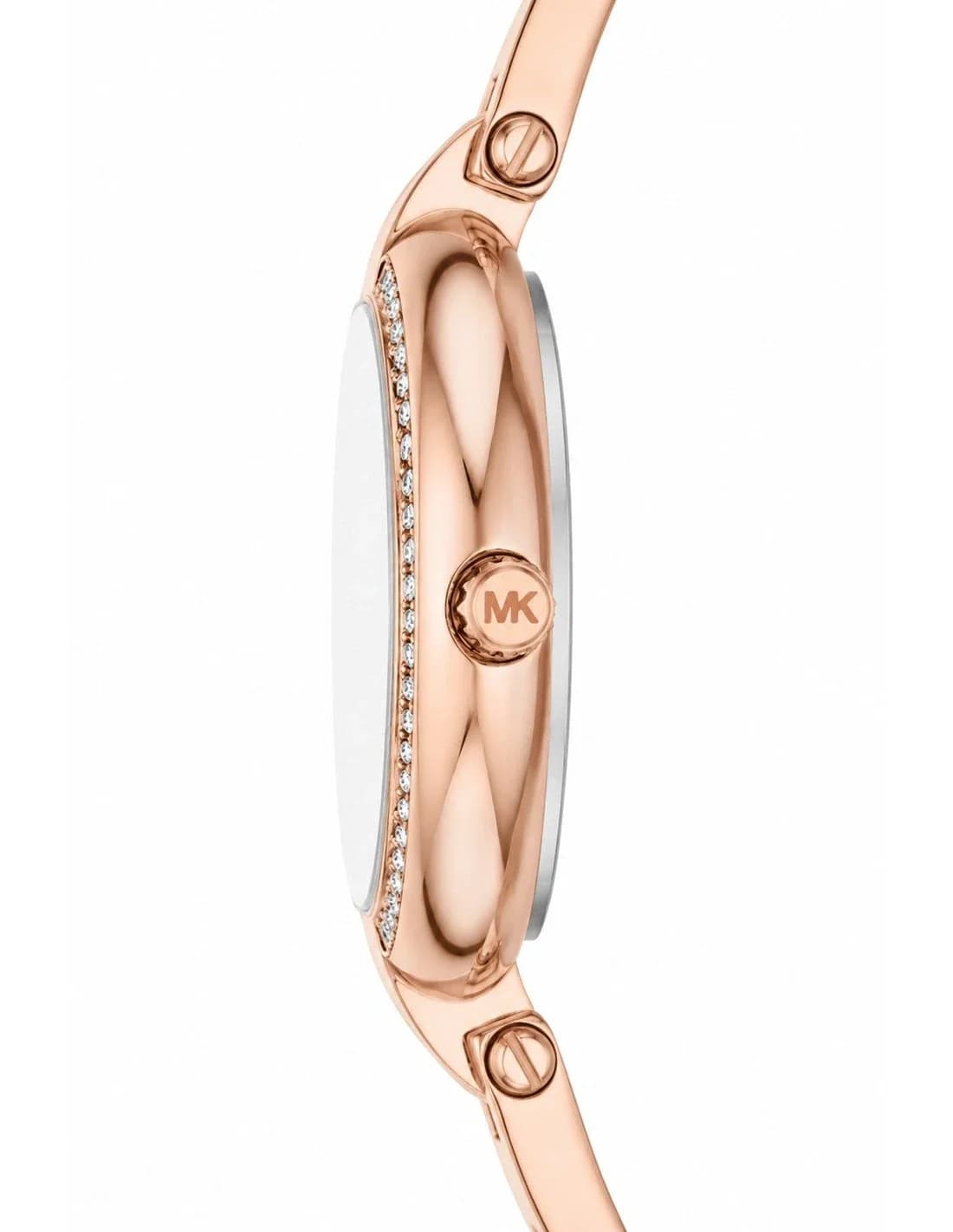 Profil de la montre Michael Kors MKO1111, boîtier or rose