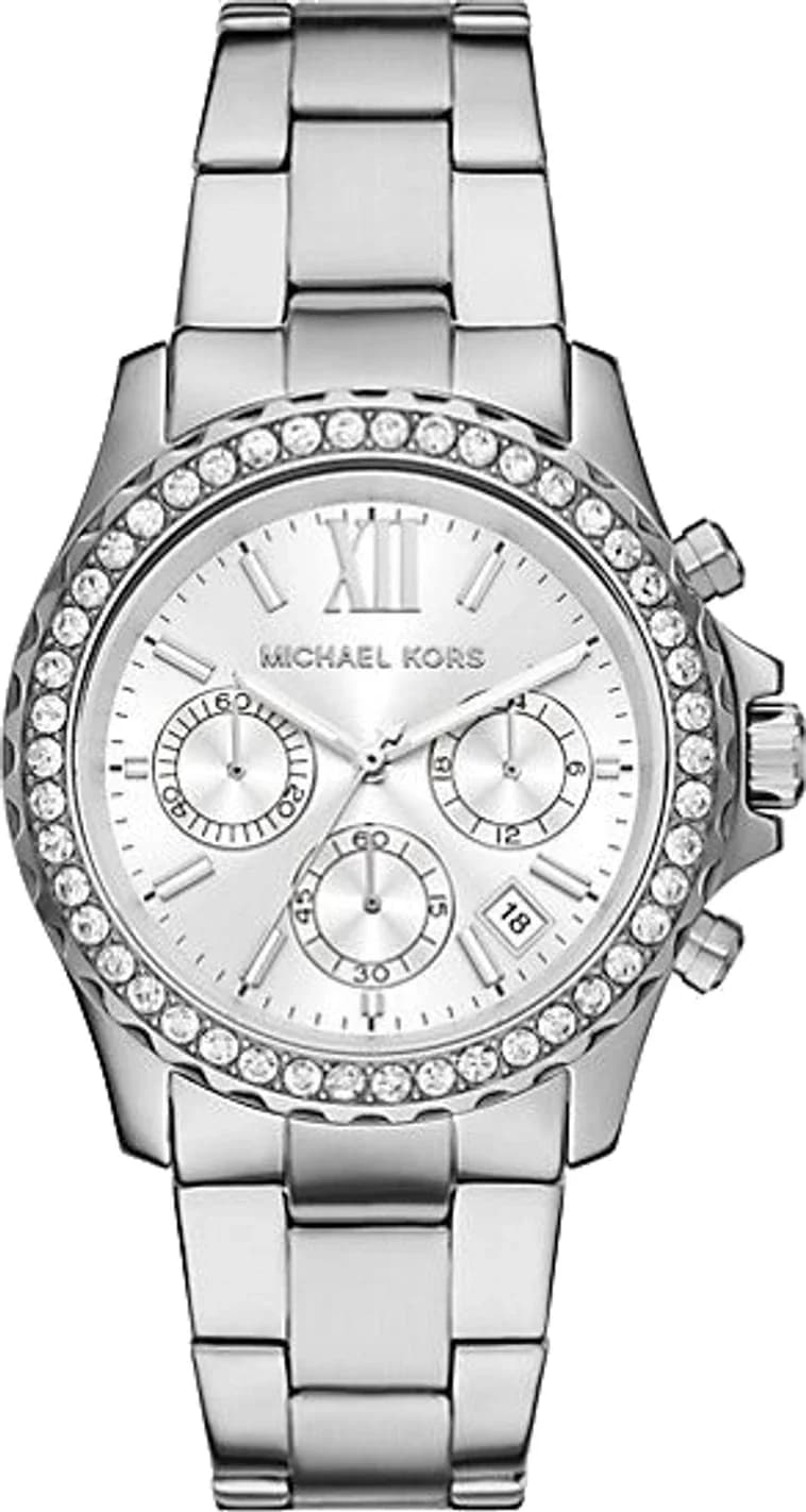 Montre femme Michael Kors MKO1129, cadran argent, bracelet acier argenté