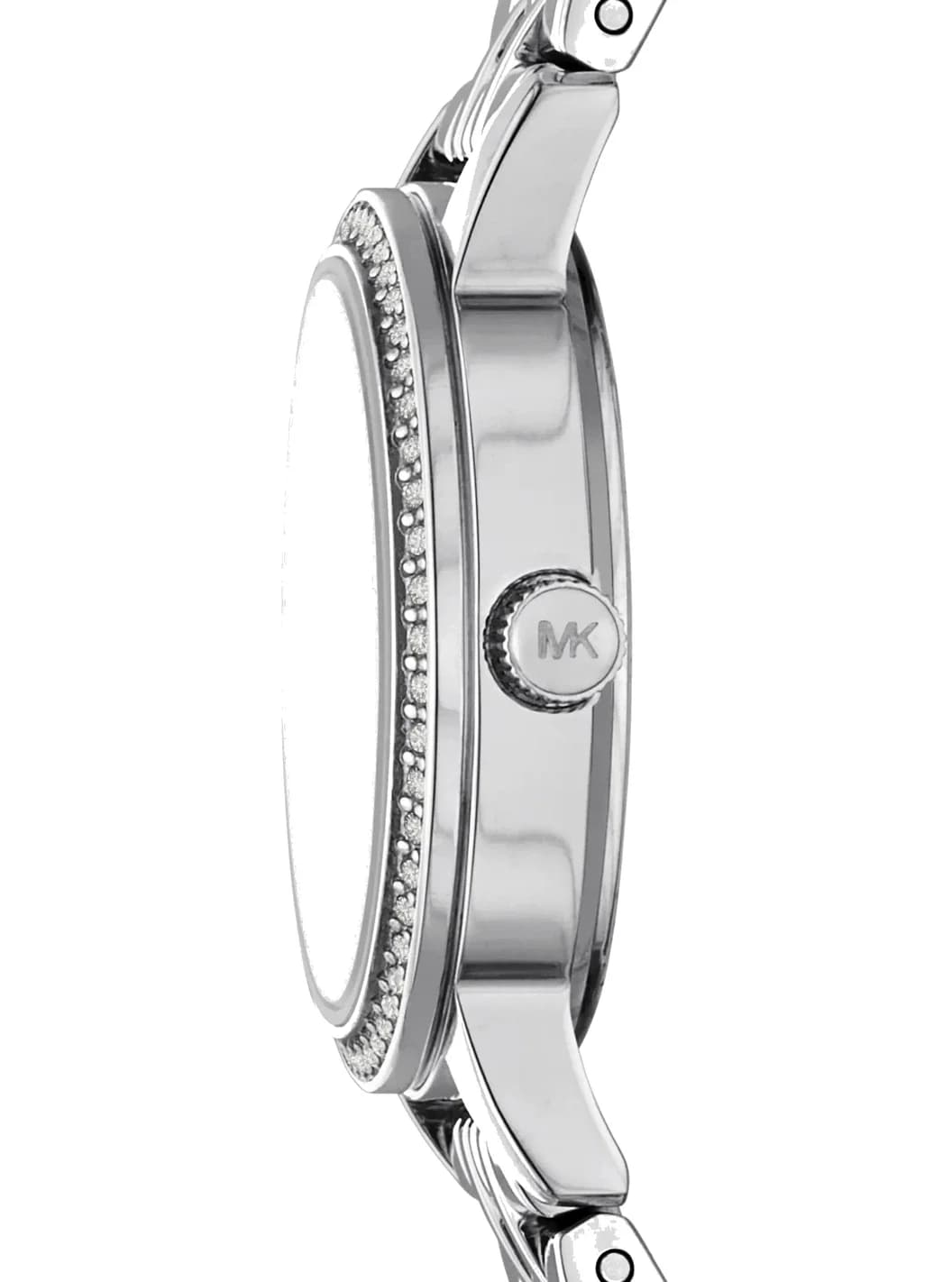 Profil de la montre Michael Kors MKO1171, boîtier argent