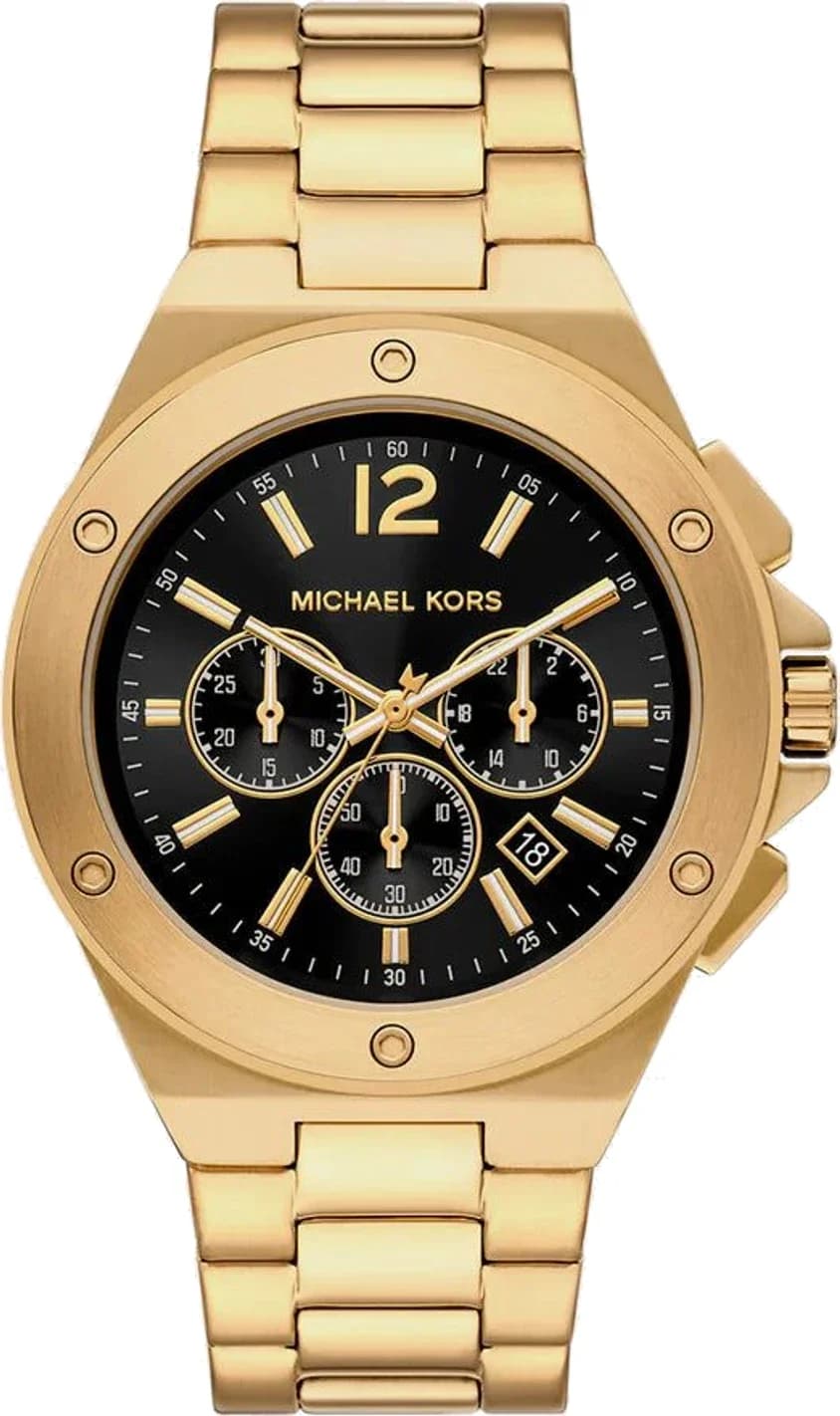 Montre homme Michael Kors MKO1236, cadran noir et bracelet acier