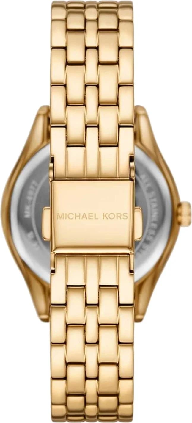 Cadran or de la montre Michael Kors MKO9017 en détail