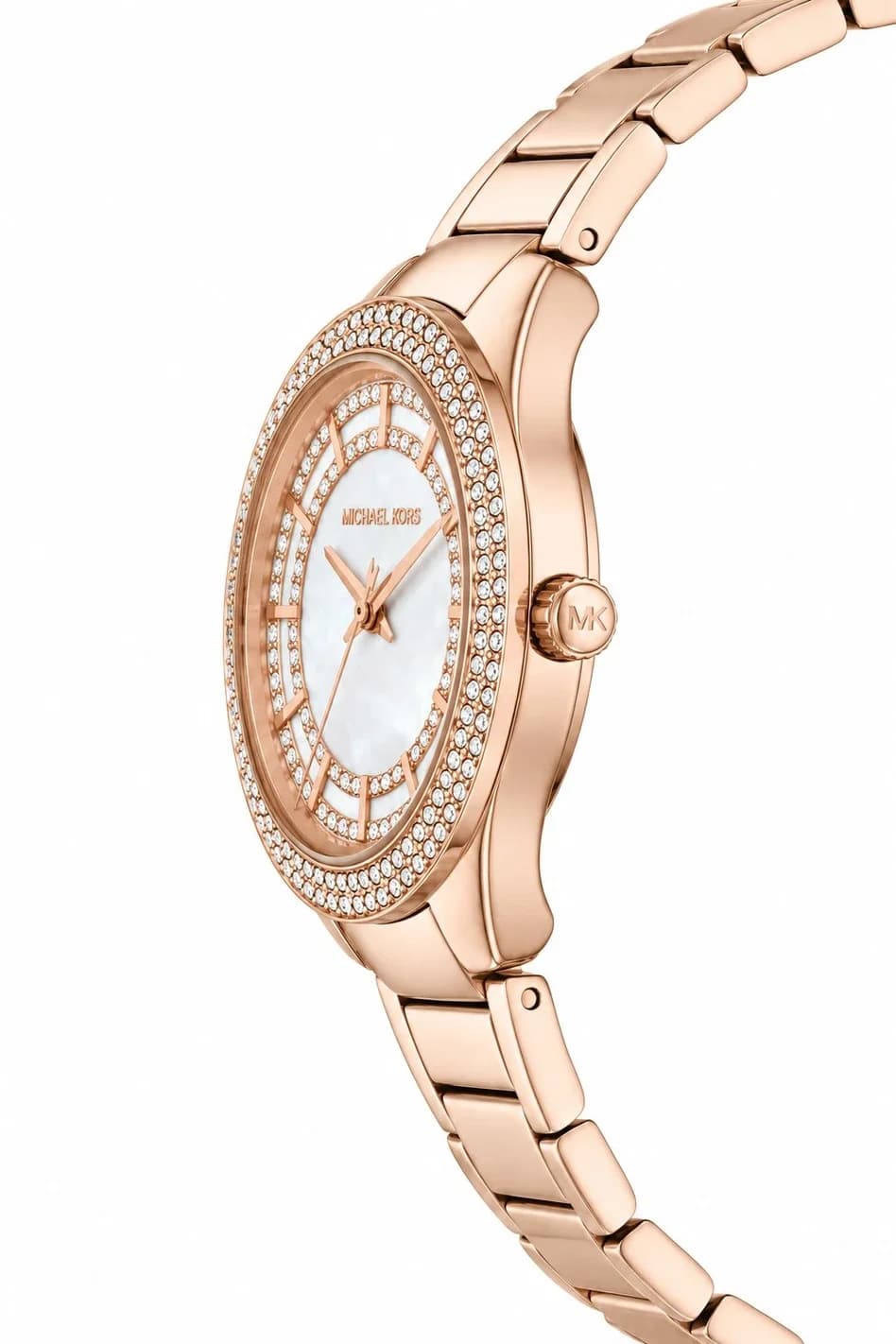 Profil de la montre Michael Kors MKO9018, boîtier or rose