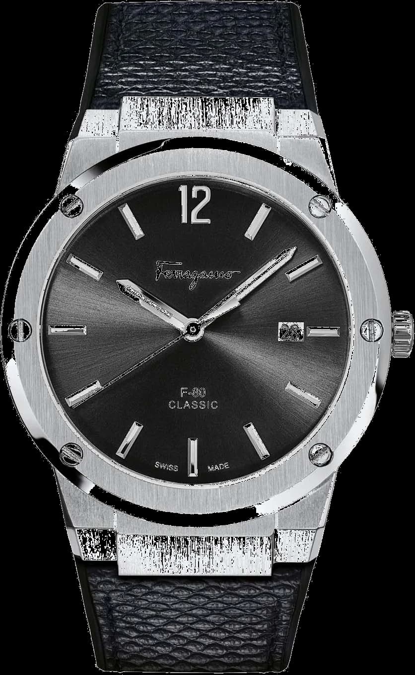 Montre homme Salvatore Ferragamo SFDT00619, cadran noir, boîtier acier