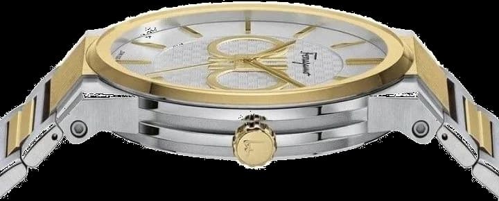 Cadran blanc de la montre Salvatore Ferragamo SFHP00520 en détail