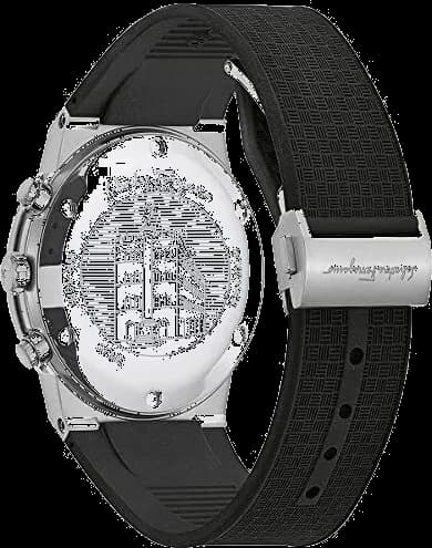 Cadran noir de la montre Salvatore Ferragamo SFME00121 en détail
