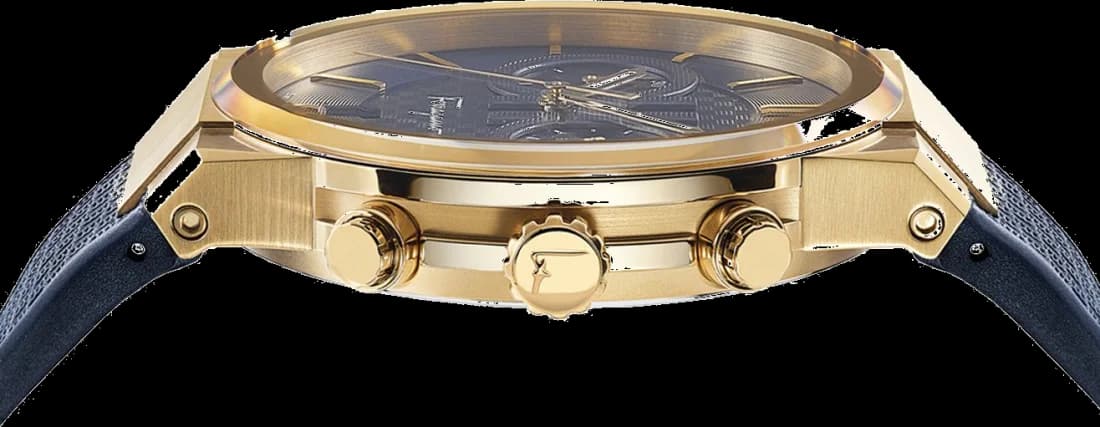 Cadran bleu de la montre Salvatore Ferragamo SFME00221 en détail