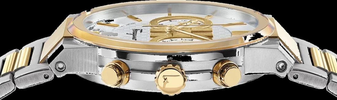 Cadran blanc de la montre Salvatore Ferragamo SFME00821 en détail