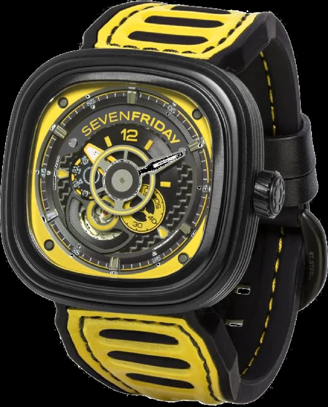 Profil de la montre Sevenfriday P3B/03, boîtier noir