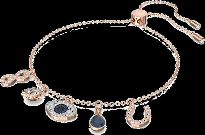 Montre femme Swarovski 5497668, bracelet breloques cristal métal or rose