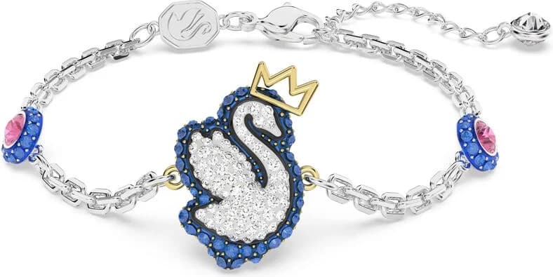 Montre femme Swarovski 5650187, cygne bleu sur bracelet métal