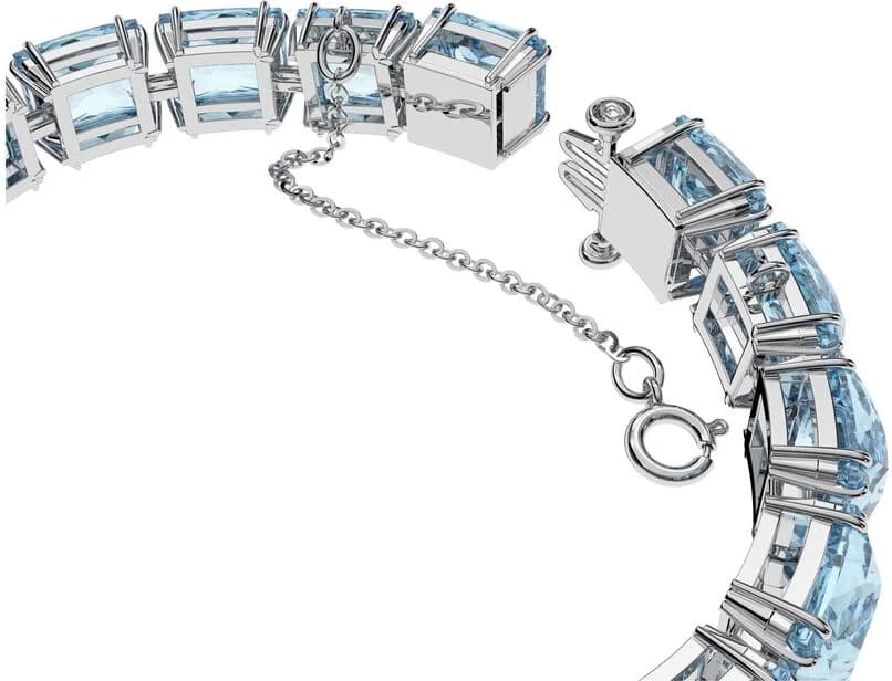 Bracelet Swarovski 5614924 en maille rhodiée, fermoir déployant, s'adapte au poignet avec confort et luxe