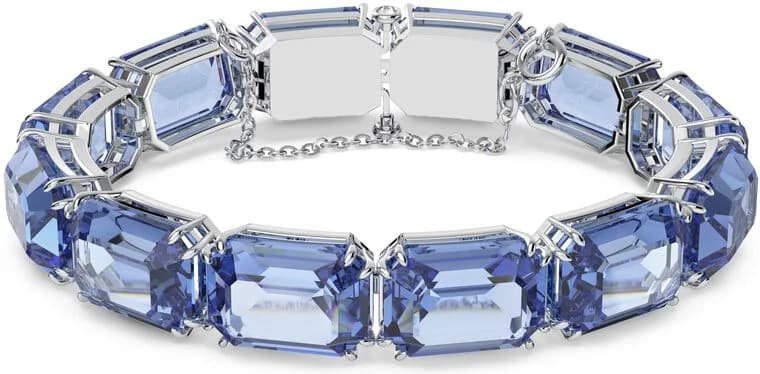 Montre Swarovski 5614927 avec cadran bleu soleil et cristaux taille octogone sur la lunette, style élégant et moderne