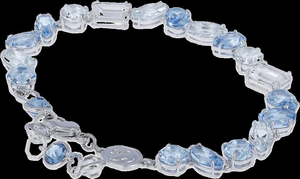 Montre femme Swarovski 109172, bracelet en métal rhodié bleu et blanc