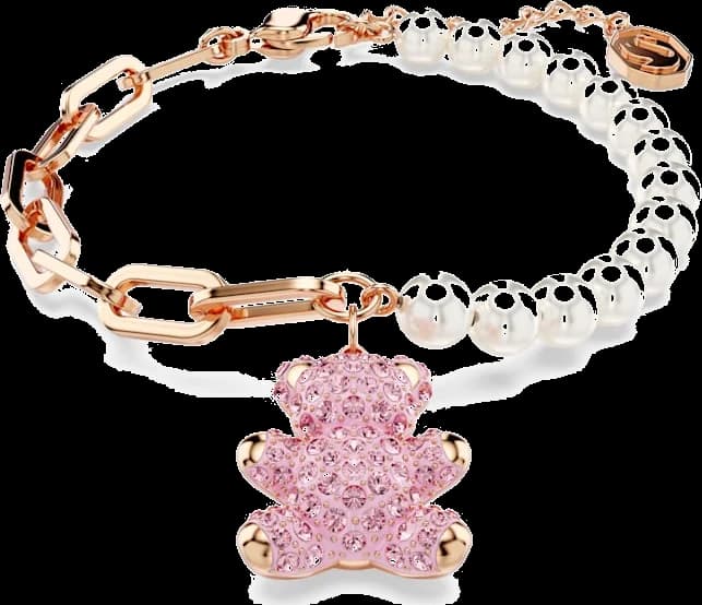 Montre femme Swarovski 5669169, ours Teddy or rose incrusté de perles