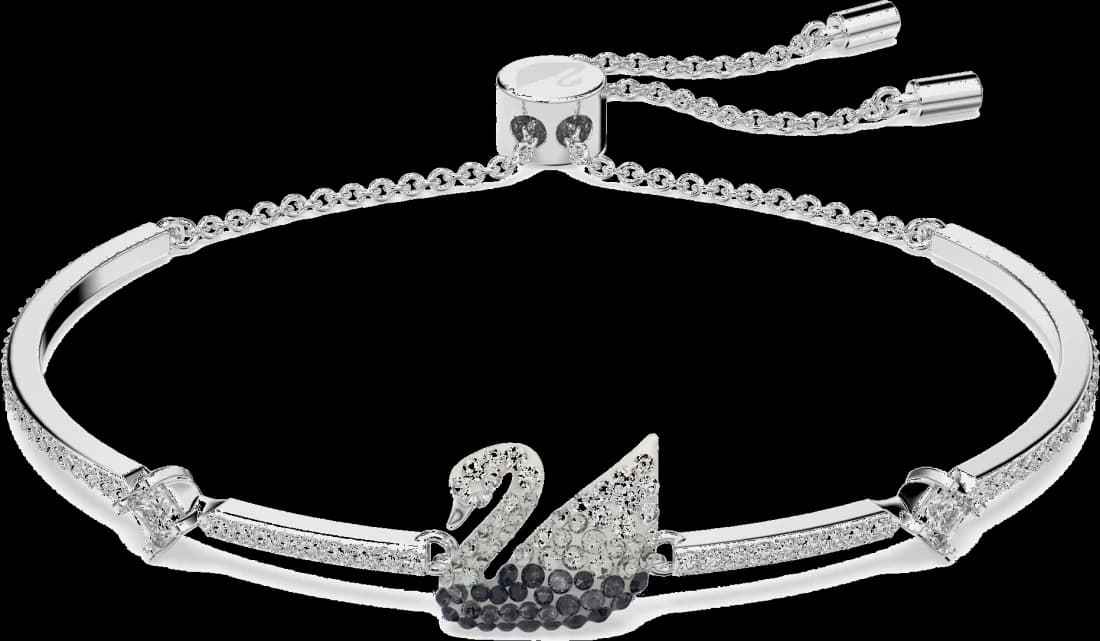 Montre femme Swarovski 5614119, bracelet jonc rhodium cristaux blancs