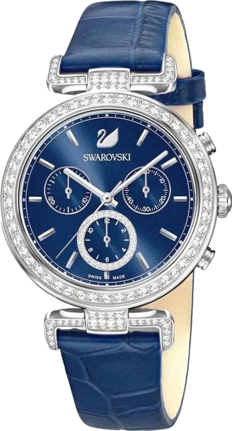 Montre Swarovski 5479239 femme cadran bleu bracelet cuir
