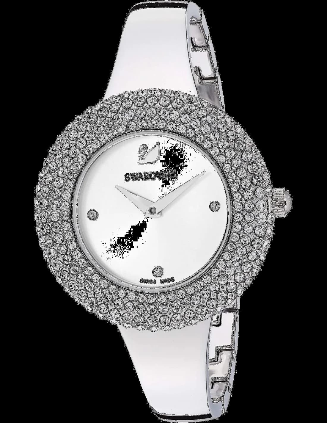 Montre femme Swarovski 5483853, cadran argenté et bracelet acier rose 34mm