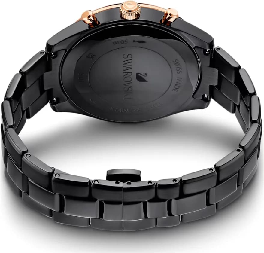 Montre Swarovski Octea Lux Sport 5610472 chronomètre bracelet métal noir vue 6
