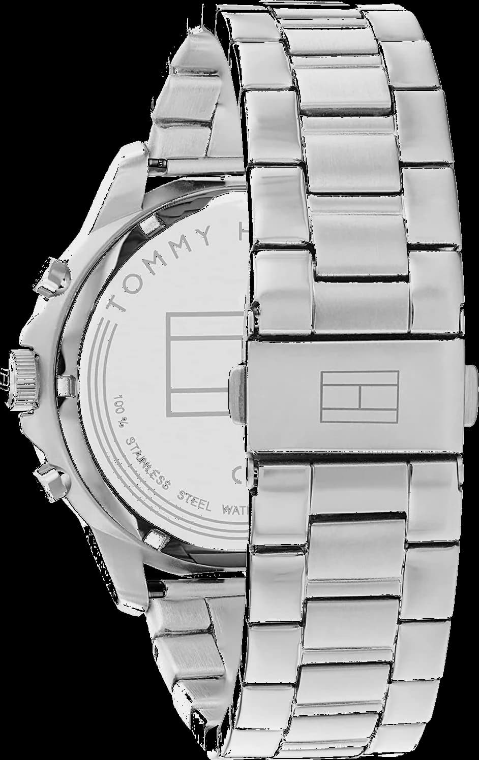 Cadran noir de la montre Tommy Hilfiger 1710477 en détail