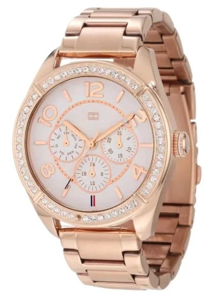 Montre femme Tommy Hilfiger 1781254, cadran blanc et boîtier doré