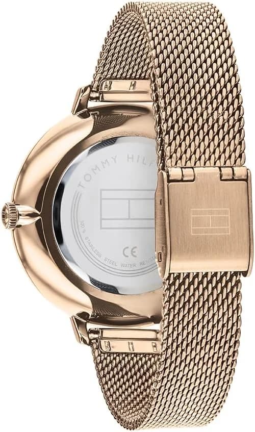 Cadran or rose de la montre Tommy Hilfiger 1782158 en détail
