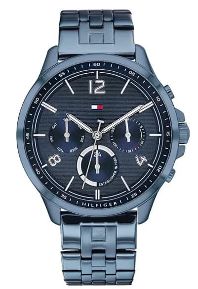 Montre femme Tommy Hilfiger 1782227, cadran bleu sur bracelet acier bleu