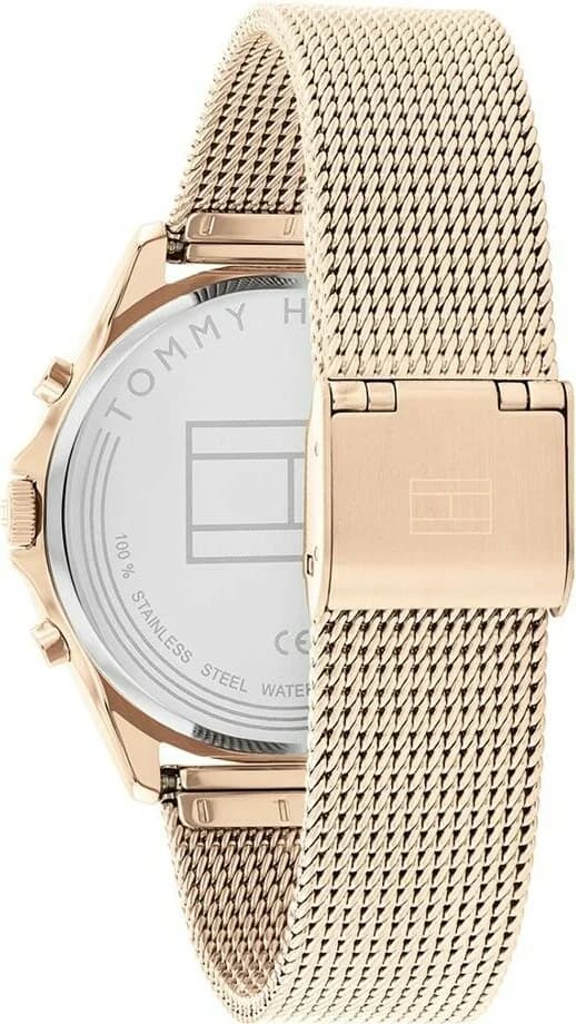 Bracelet Tommy Hilfiger 1782486 en acier maille milanaise or rose, fermoir déployante, confortable