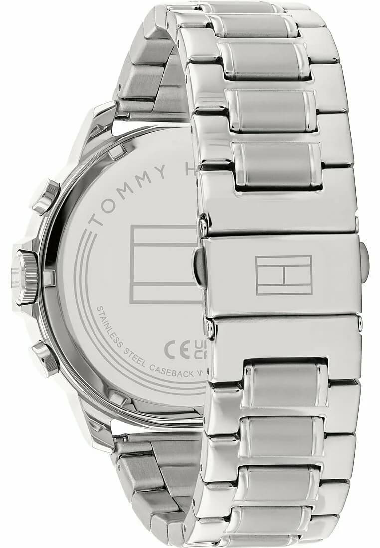Cadran bleu de la montre Tommy Hilfiger 1791293 en détail