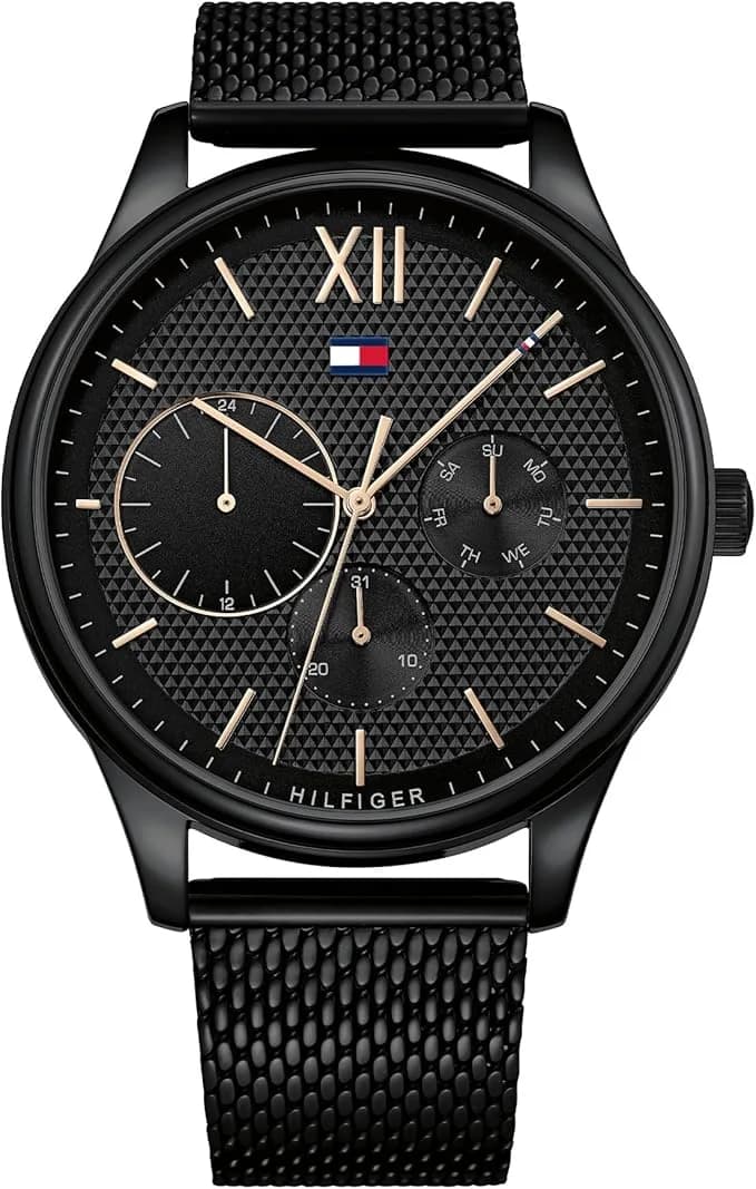 Montre Tommy Hilfiger 1791420 homme cadran noir bracelet acier