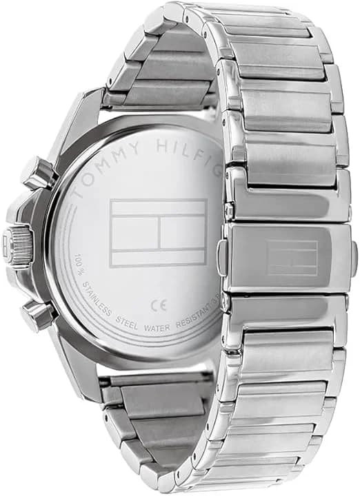 Cadran bleu de la montre Tommy Hilfiger 1791788 en détail
