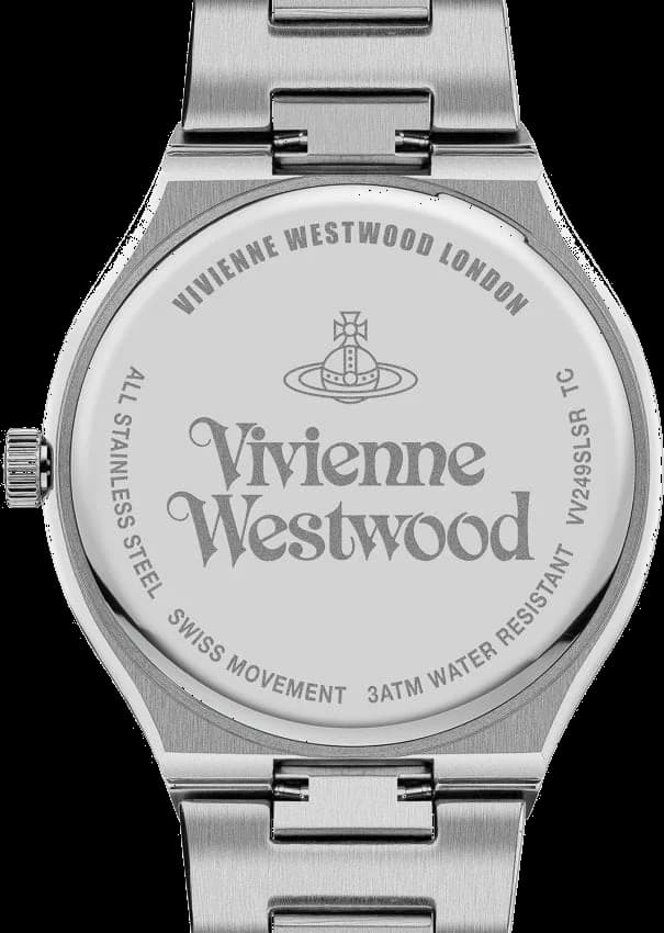 Cadran argent de la montre Vivienne Westwood VV249SLSR en détail