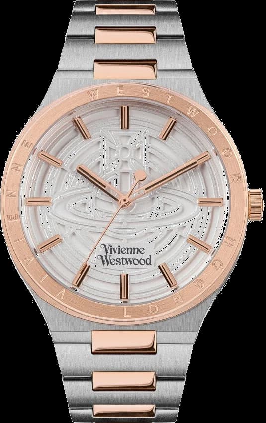 Montre homme Vivienne Westwood VV249SLSR, cadran argenté, bracelet acier bicolore