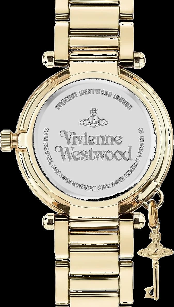Cadran or de la montre Vivienne Westwood VV006KGD en détail