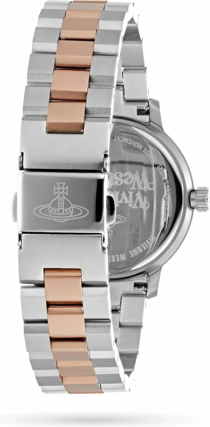 Cadran argent de la montre Vivienne Westwood VV152RSSL en détail