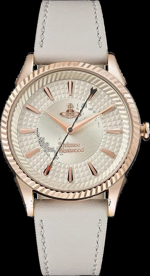 Montre femme Vivienne Westwood VV240RSWH, cuir blanc, cadran blanc style classique