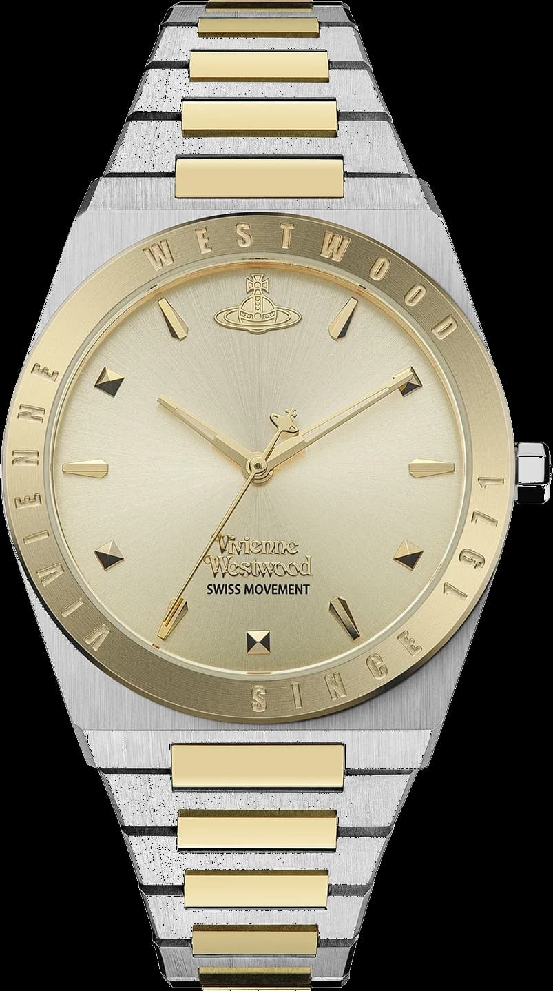 Montre femme Vivienne Westwood VV244CPSG, cadran or, bracelet acier bicolore