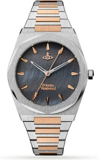 Montre femme Vivienne Westwood VV244GYSR, bicolore, cadran noir