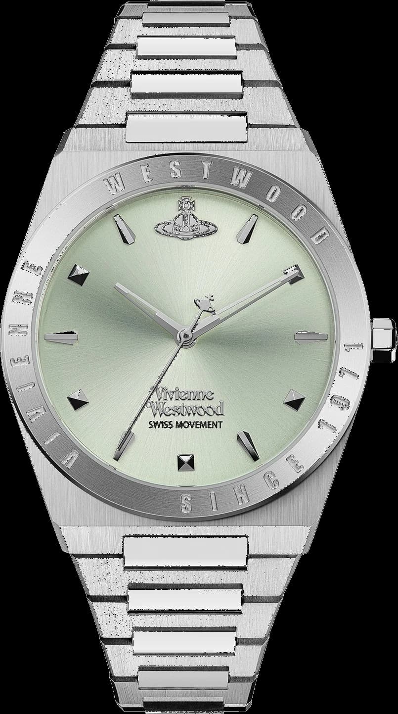 Montre femme Vivienne Westwood VV244PGRSL, cadran vert, bracelet argent