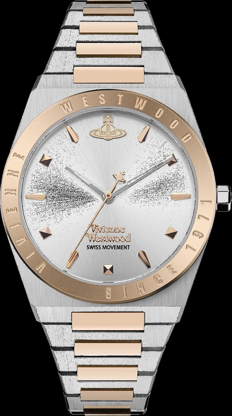 Montre femme Vivienne Westwood VV244SLSR, cadran argenté, bracelet acier bicolore