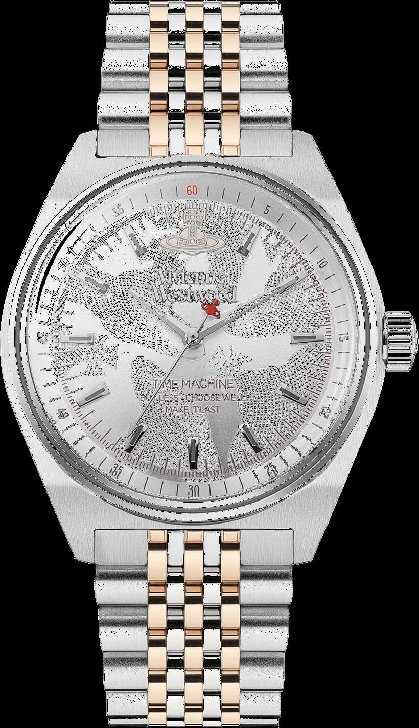 Montre femme Vivienne Westwood VV251WSSR, cadran argenté sur bracelet acier bicolore