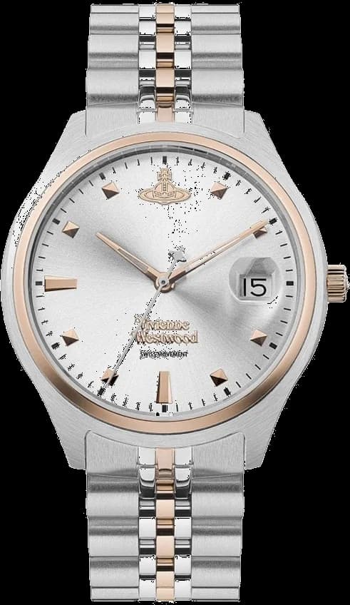 Montre femme Vivienne Westwood VV261SLSR, cadran argenté, bracelet acier bicolore