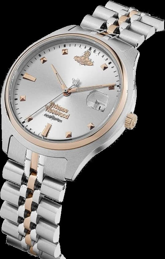 Cadran argent de la montre Vivienne Westwood VV261SLSR en détail