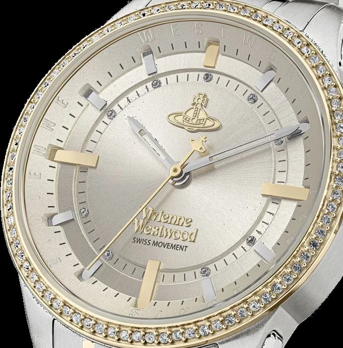 Cadran argent de la montre Vivienne Westwood VV262LGYSG en détail