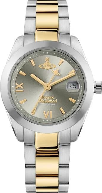 Montre femme Vivienne Westwood VV292GYSG, cadran gris soleillé, bracelet acier bicolore