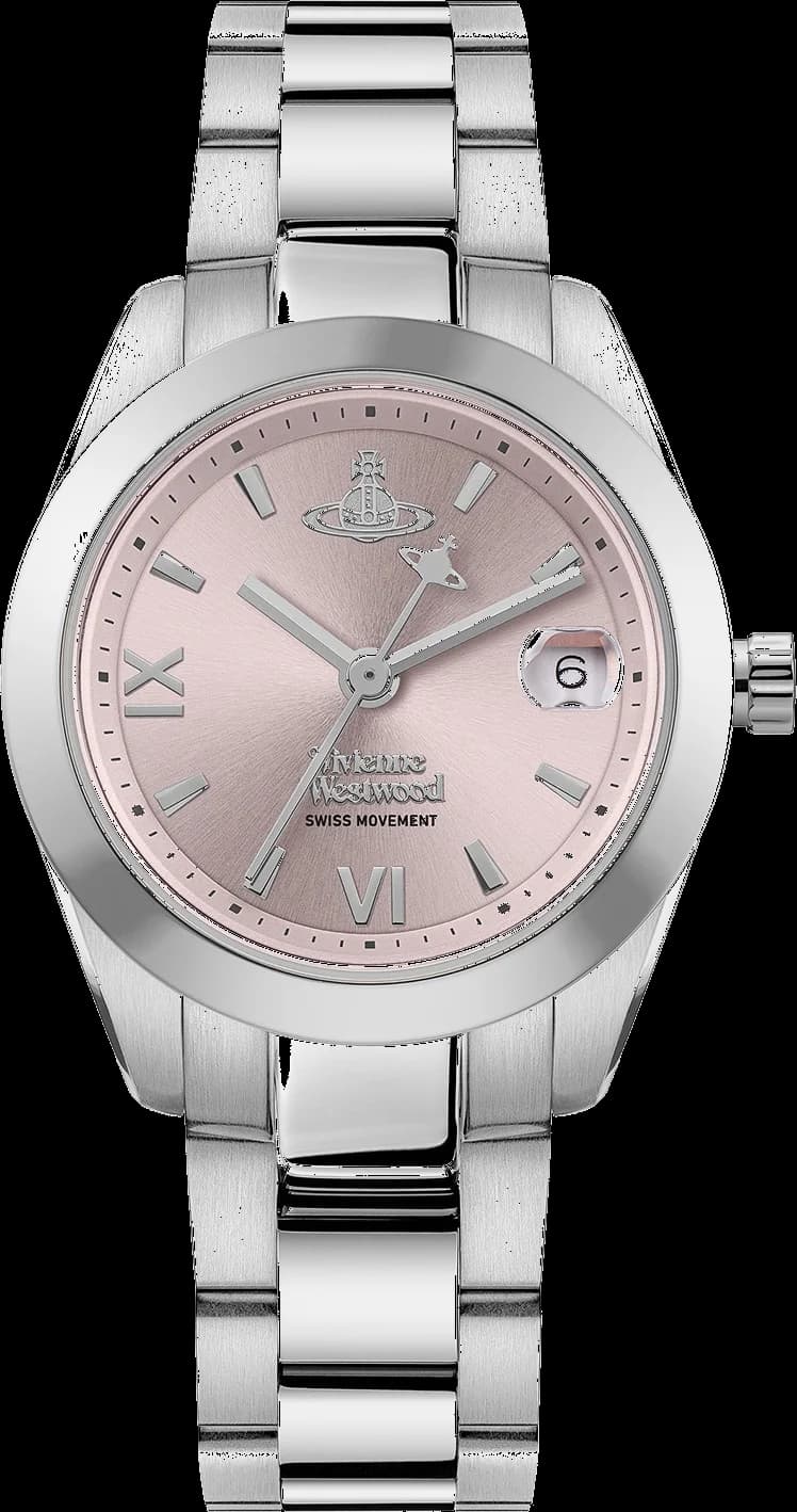 Montre femme Vivienne Westwood VV292PKSL, cadran rose poudré sur bracelet acier