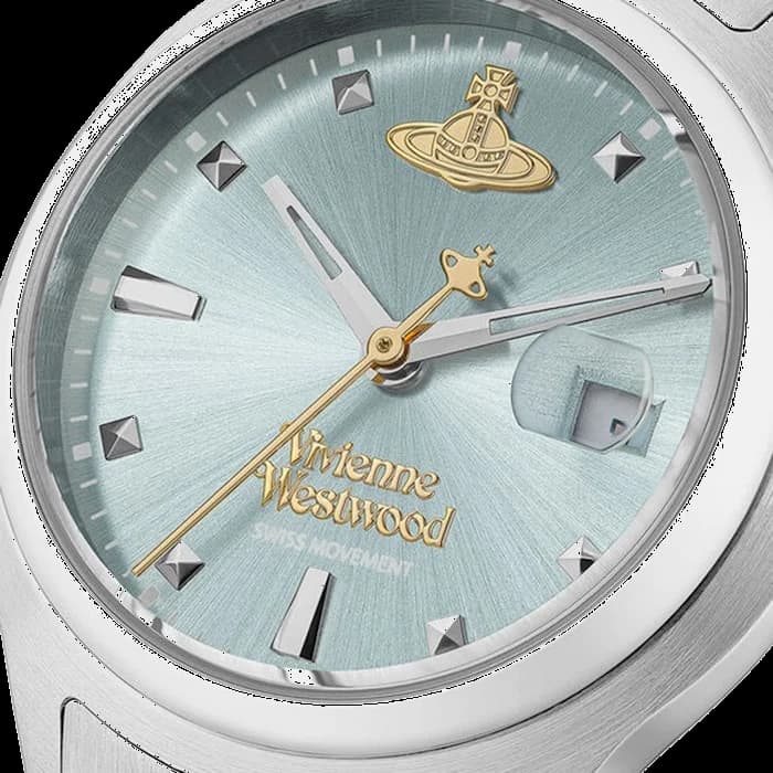 Cadran bleu de la montre Vivienne Westwood VV311LBLSL en détail