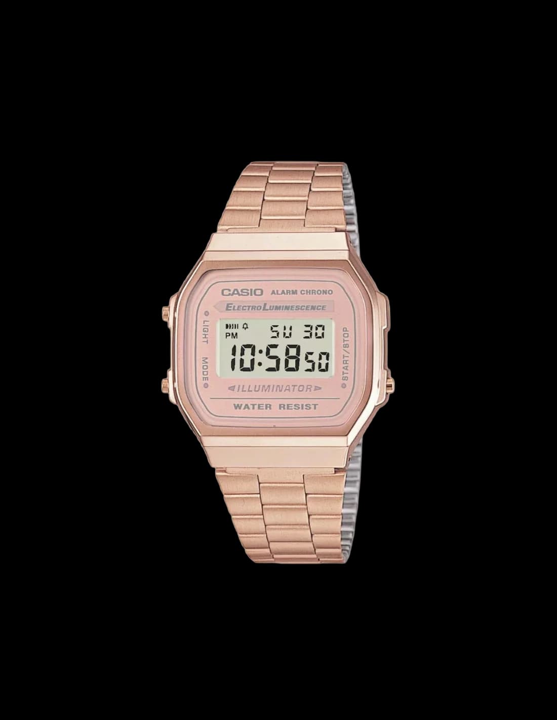Montre Casio A168WG-5DF femme cadran gris bracelet acier