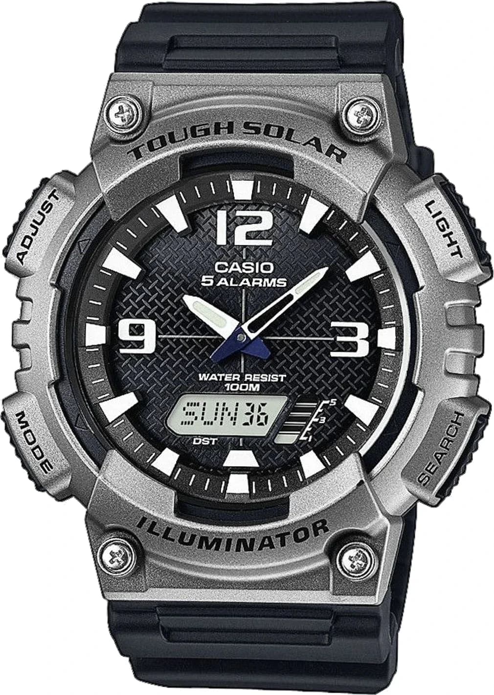 Montre Homme Casio Sport AQ-S810W-1A4VEF Noir à Affichage Mixte et Énergie Solaire