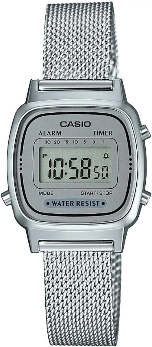 Montre Casio LA670WEM-7EF maille milanaise Argentée