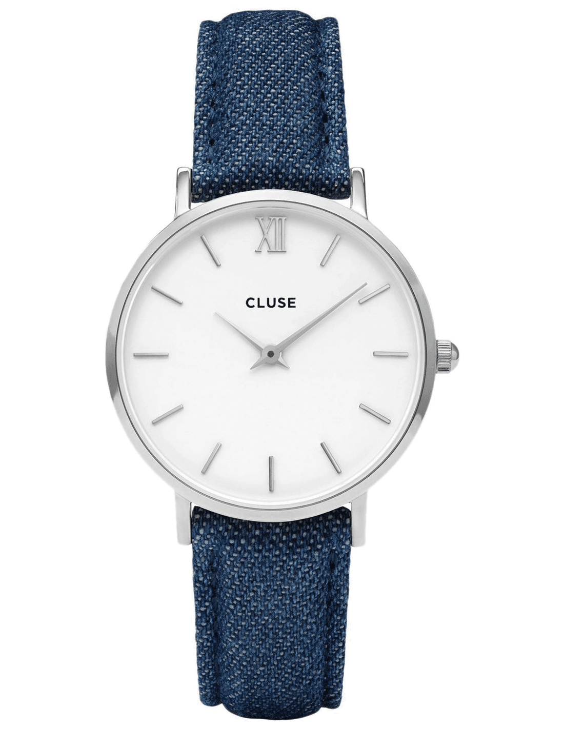 Montre Cluse Minuit CL30030 Bracelet en Jeans Denim Bleue